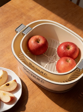 遇尚多功能双层洗菜盆沥水篮家用厨房过滤篮多功能洗菜神器