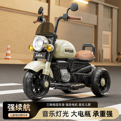 儿童电动三轮摩托车遥控可坐人