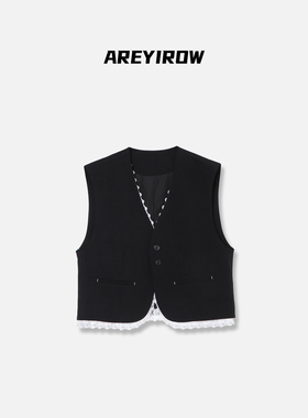 【AR专属】重工拼接蕾丝花边V领开衫马甲 H03375MJ251