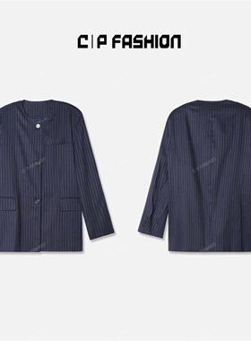 AR专属 | 轻奢无领竖条显瘦西装外套J02310WT243