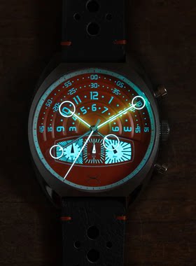 代购正品Xeric Halograph III 限量男表夜光真皮石英计时防水手表
