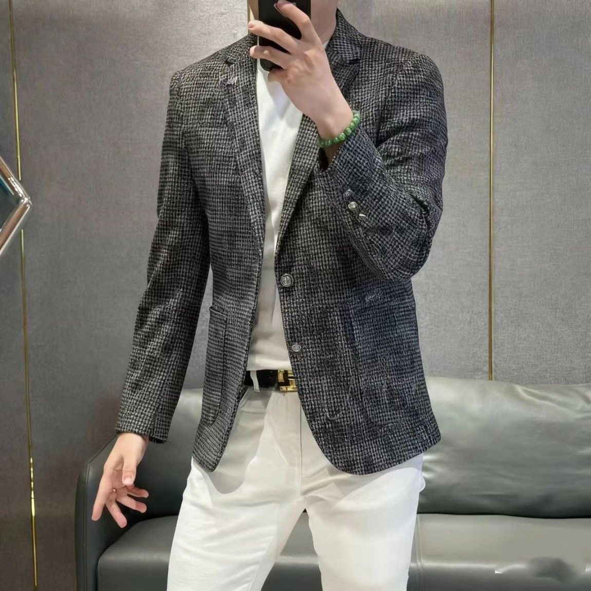 男士高端修身商务西服潮流时尚个性小西装百搭立体口袋上衣外套潮,男装,夹克,淘宝优惠券,粉丝福利购,淘宝优惠卷