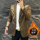 欧洲站秋冬季 印花龙图案加绒西服 潮流帅气百搭个性 新款 高级感男士