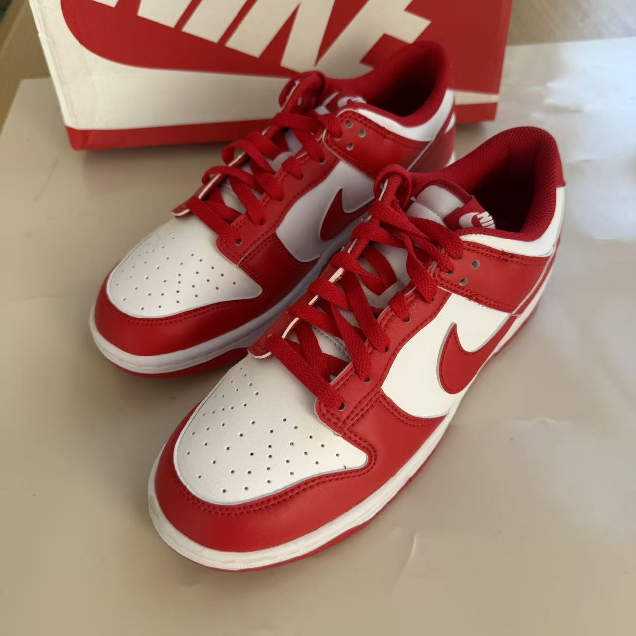 耐克 Nike Dunk Low 白红色 低帮 男款 复古 休闲板鞋 HF5441-104