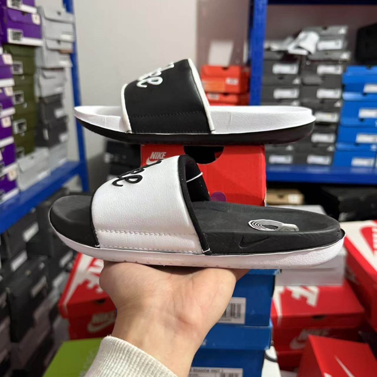 Nike/耐克女鞋夏季新款透气轻便凉拖鞋鸳鸯一字拖鞋 FQ7646-100