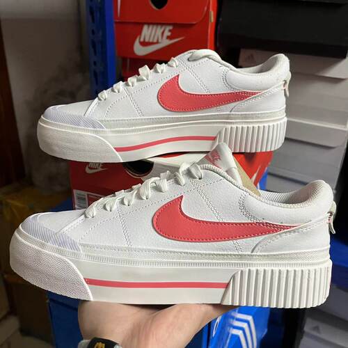 Nike Court Legacy 防滑耐磨 低帮 板鞋 女款 白粉 DM7590-102