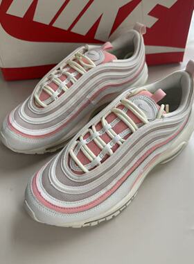Nike/耐克 Air Max 97白粉3M反光子弹女运动休闲跑步鞋921733-104