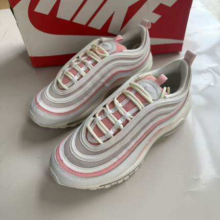 Nike/耐克 Air Max 97白粉3M反光子弹女运动休闲跑步鞋921733-104