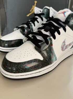 Air Jordan 1 Mid GS AJ1裸眼3D白红蓝女子中帮篮球鞋 BQ6931-114