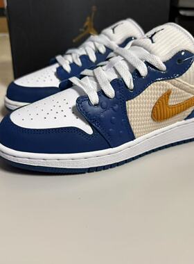 Air Jordan 1 Low GS AJ1女鞋蓝黄 低帮复古休闲篮球鞋DR6960-400
