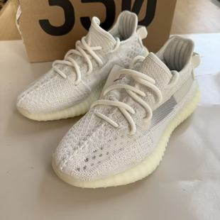 Adidas Yeezy 椰子350V2纯白冰激凌黑玛瑙2022年夏季跑步鞋HQ6316