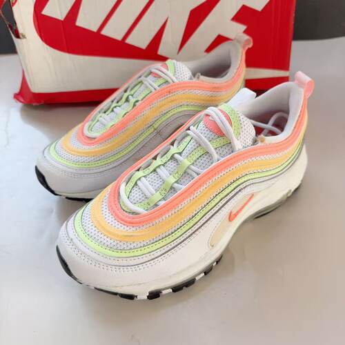 耐克NIKE AIR MAX 97女子白橙子弹气垫跑步鞋CZ6087-100