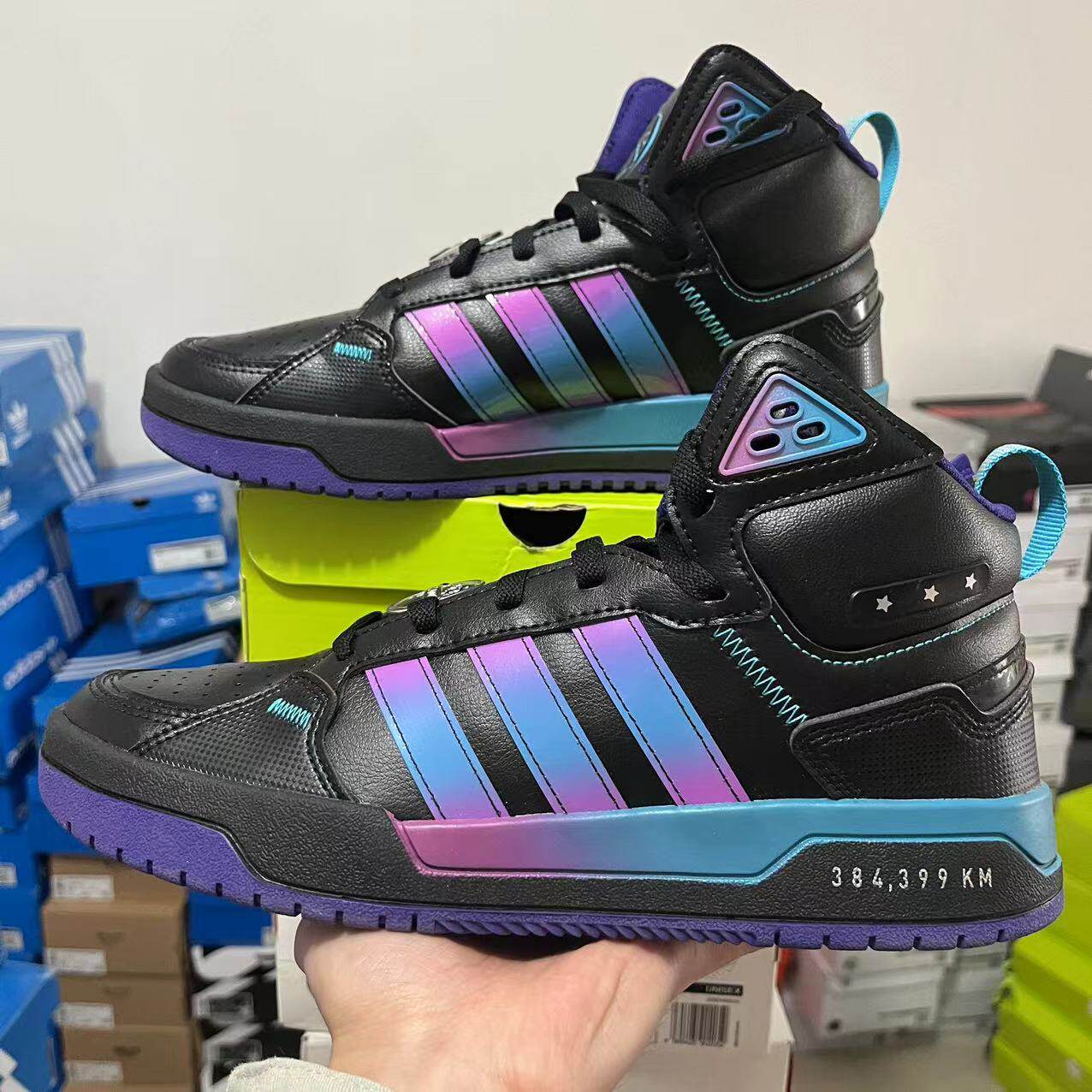 Adidas阿迪达斯Neo男女款运动轻便休闲鞋潮流百搭高帮板鞋H03422