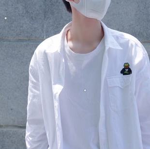 李宁白衬衫21新款肖战同款科米蛙刺绣迪士尼联名薄外套 ASHR119-1