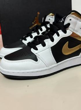 Nike Air Jordan 1 Mid AJ1女子大童全白复古篮球鞋554725-190