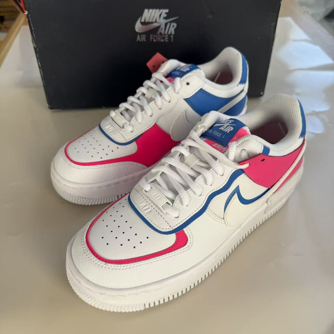 耐克 Nike AirForce 1 AF1女子白粉蓝空军一号低帮板鞋CU3012-111