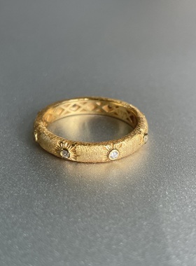 闪耀星芒。S925纯银镀金拉丝工艺闪亮多芒星戒指环精致气质高级感