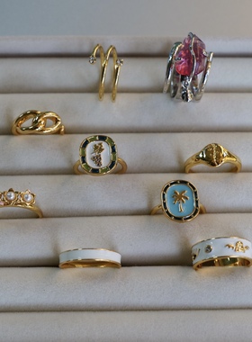 【特价戒指合集】闪亮金银色滴釉戒指清仓个性时髦高级简约超值款