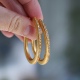 金光闪耀 外圈锆石复古金色U字耳扣时髦高级个性 大气欧美时髦