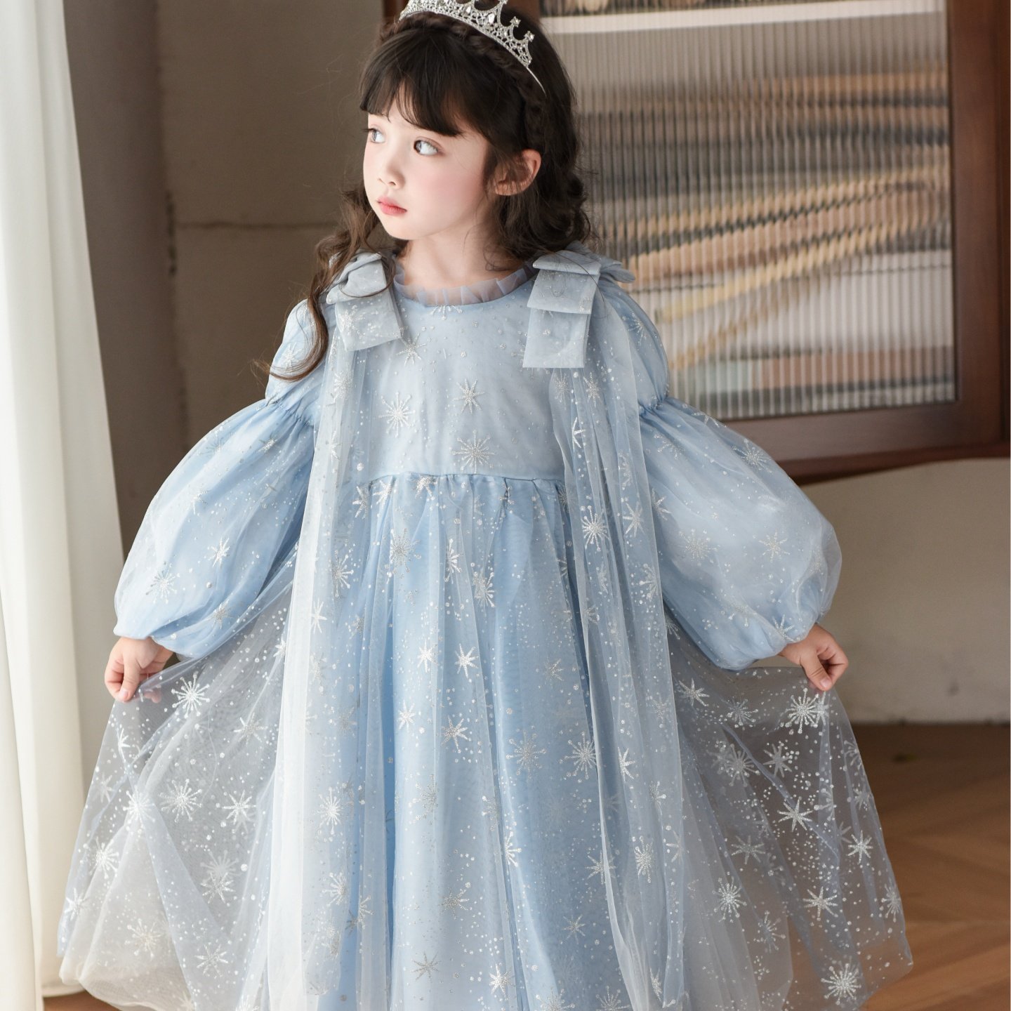 女童25春秋冰雪奇缘爱莎公主裙女宝生日礼服长裙蝴蝶结肩带礼服裙,童装/婴儿装/亲子装,连衣裙,淘宝优惠券,粉丝福利购,淘宝优惠卷