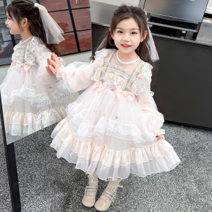 蓬蓬裙礼服春款 洋气儿童连衣裙春季 女童洛丽塔公主裙春装 2025新款