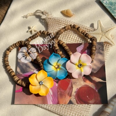 热带海岛夏威夷鸡蛋花扶桑花手链