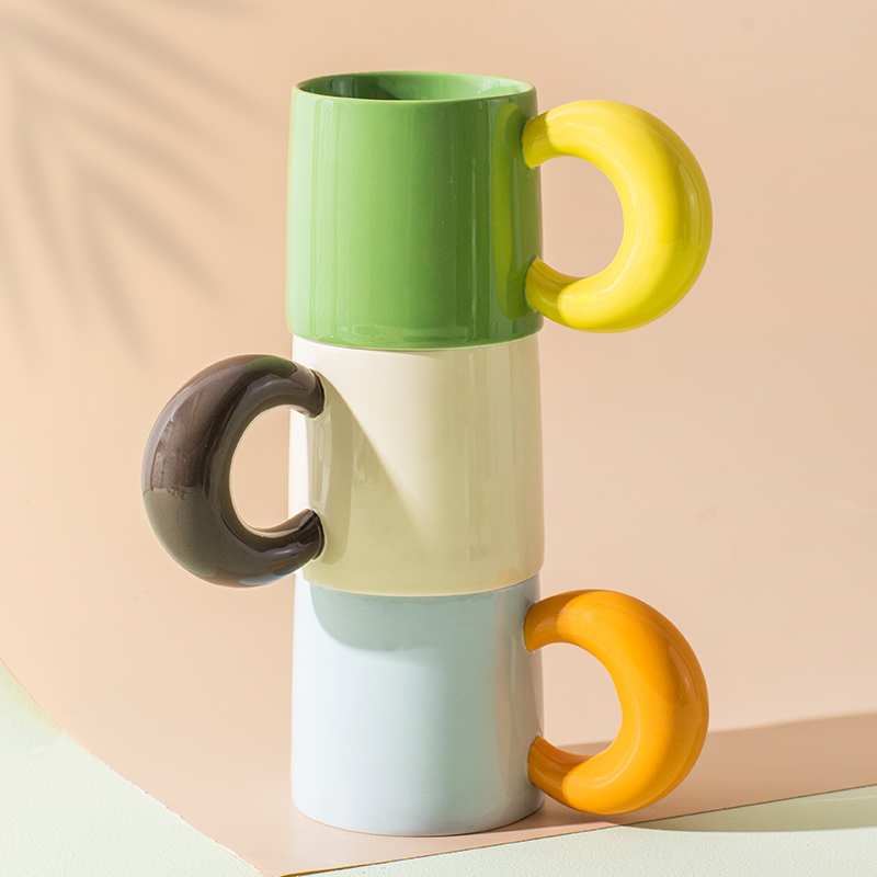 唯物生活 陶瓷马克杯小众创新个性水杯情侣大容量水杯女ins月亮杯