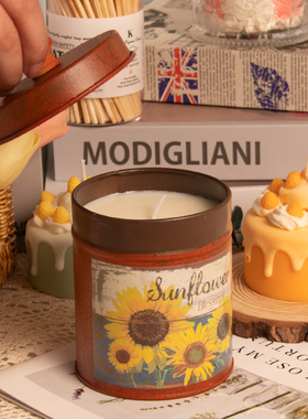 sunflower》复古香薰蜡烛大罐装女生日礼物送闺蜜浪漫礼盒香氛ins
