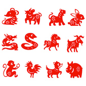 十二生肖剪纸窗花贴纸12生肖窗贴画装 新年春节剪纸窗花全套 饰