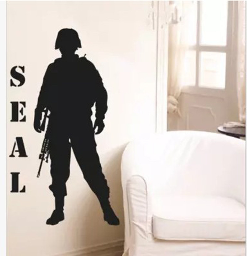 种贴兵p-190士兵突击队墙画军人装狙击手战斗部队军特事迷镂空饰