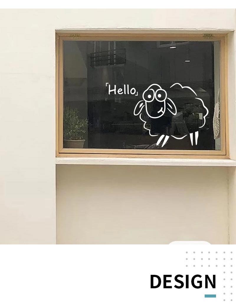 猫咖装饰墙贴玻璃门防撞贴纸小羊