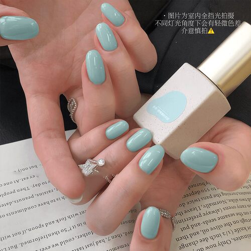 冰透曼波薄荷绿有色建构指甲油胶