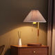 复古无线充电台灯高级感美式侘寂风设计师款百褶实木卧室床头灯