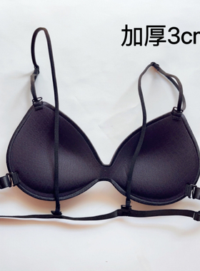 3cm小胸加厚隐形透明内衣文胸聚拢舞蹈露背双肩光面无痕显瘦露肩