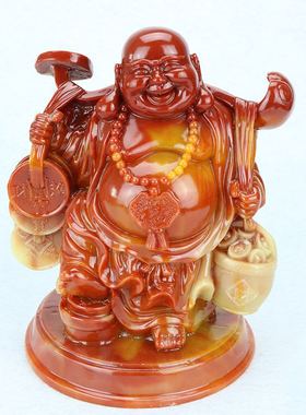 雕刻弥勒佛摆件风水礼品寿山石