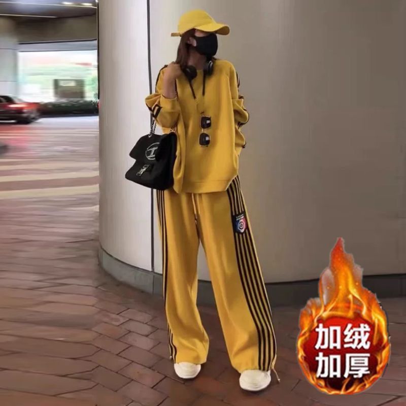 加绒加厚休闲运动服套装