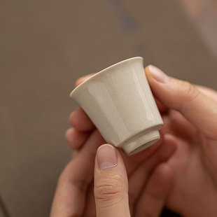 草木灰家用手写茶杯功夫茶具品茗杯个人专用复古陶瓷主人杯单杯