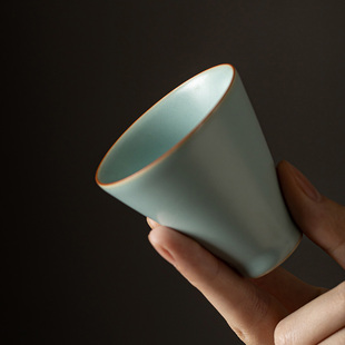 仿宋天青汝窑主人杯家用陶瓷开片茶杯个人专用单杯品茗杯功夫茶具
