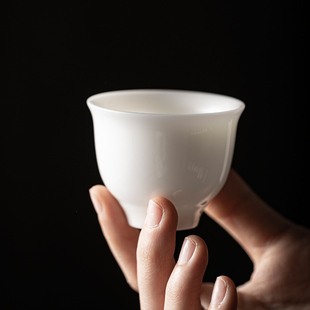 德化羊脂玉陶瓷茶杯白瓷家用功夫茶具冰种玉瓷品茗杯单杯接待客杯