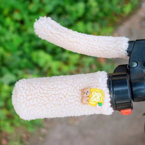 电动车把套冬季自行车手三轮车毛绒保暖套电摩踏板颗粒防寒通用套