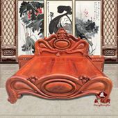 组合正品 缅甸花梨木床1.8米双人床 红木家具实木床套装 大床 中式