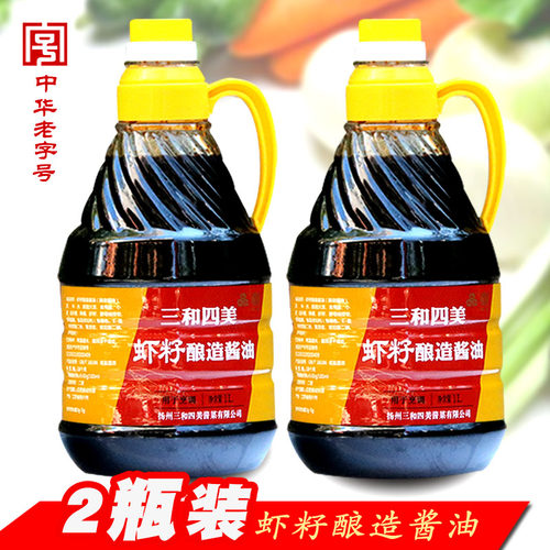 三和四美扬州特产虾籽酿造酱油1L