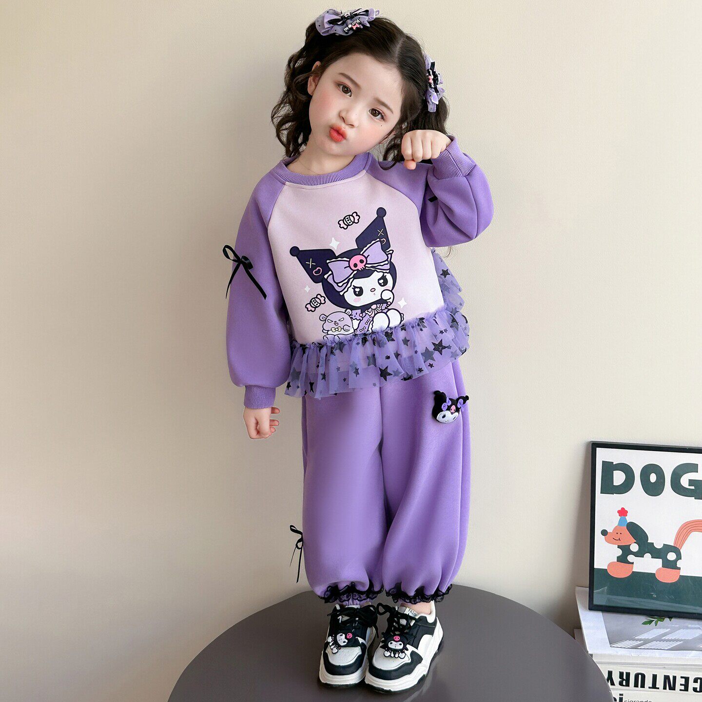 女童春秋款休闲长袖厚棉T