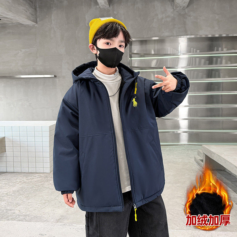 男童加绒加厚外套春秋冬