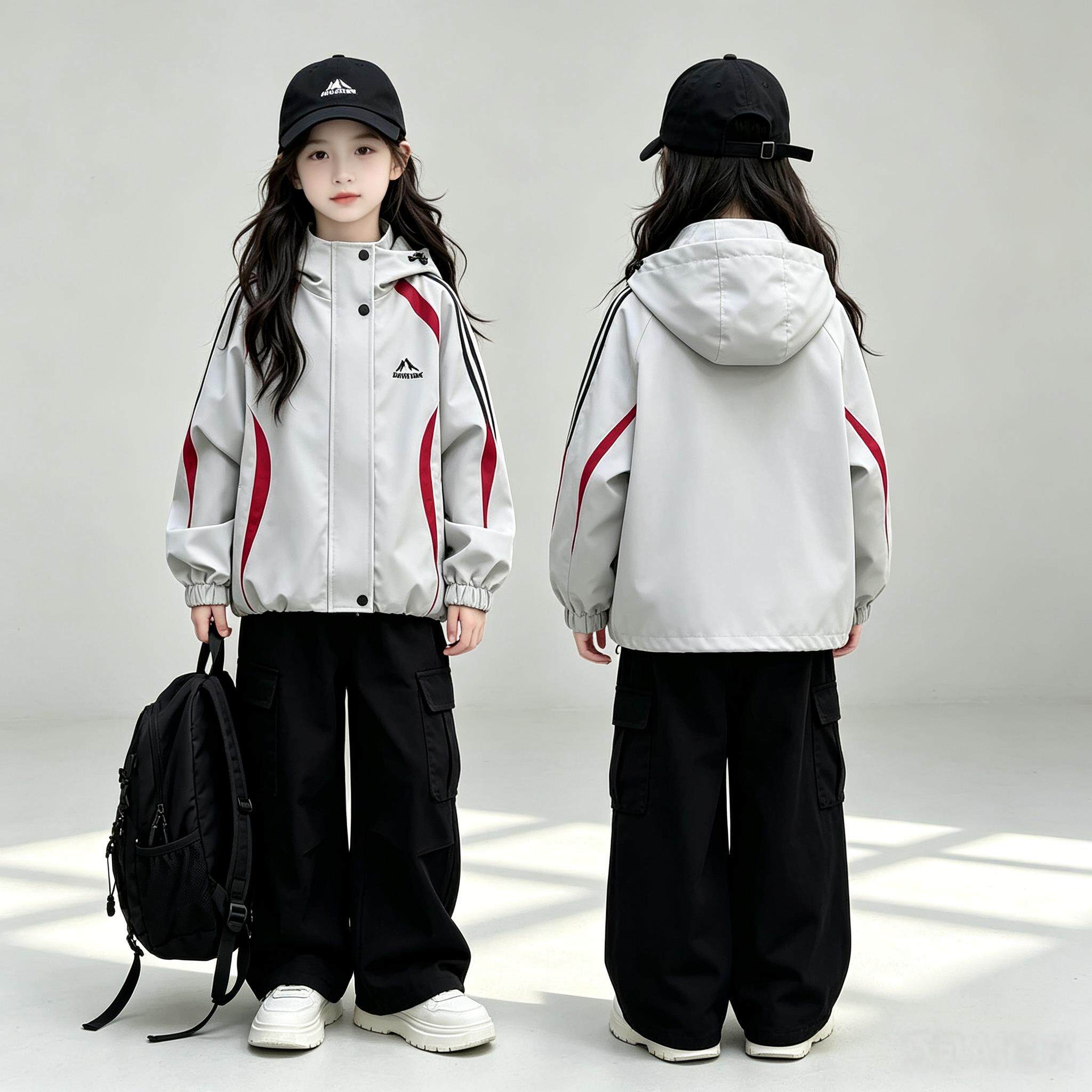 2026新款女童洋气连帽冲