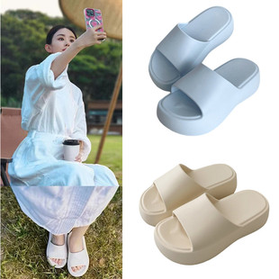 赵丽颖周也白鹿同款厚底增高拖鞋女夏外穿凉拖鞋家居软拖鞋沙滩鞋