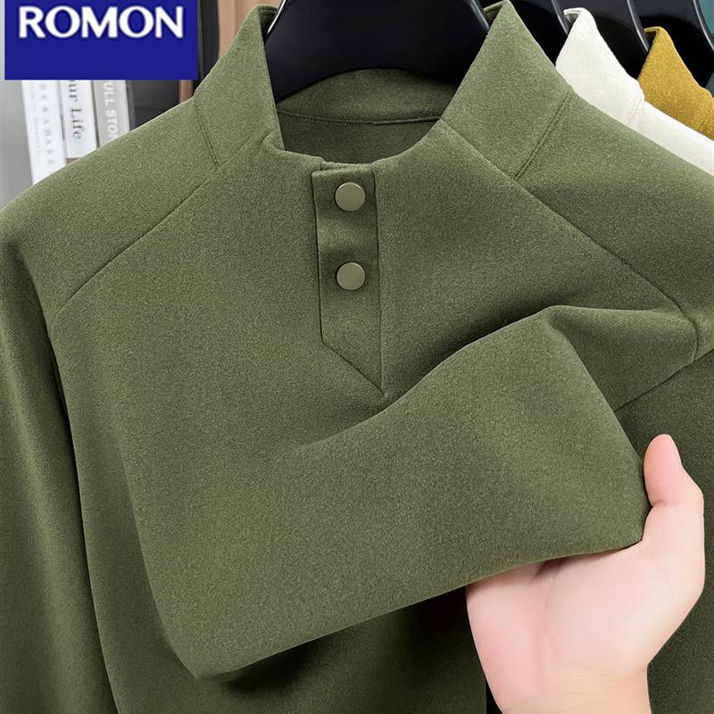 罗蒙秋冬男士长袖T恤德绒打底衫