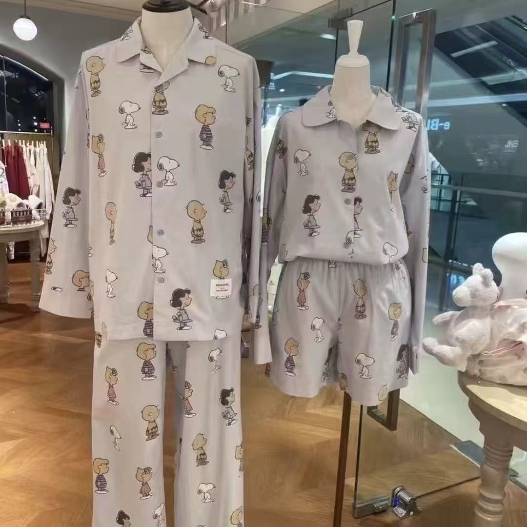 gp纯元男女士梭织家居服套装睡衣