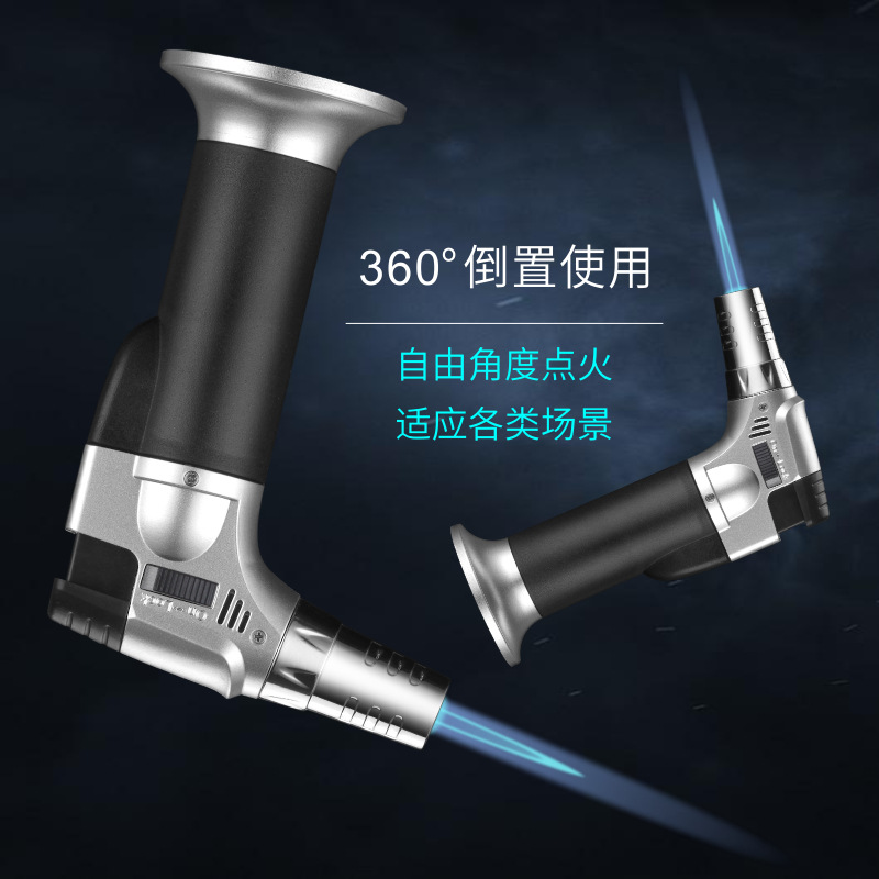 可倒置直冲喷火枪防风充气打火机雪茄点烟器艾灸点香烧烤专用火枪