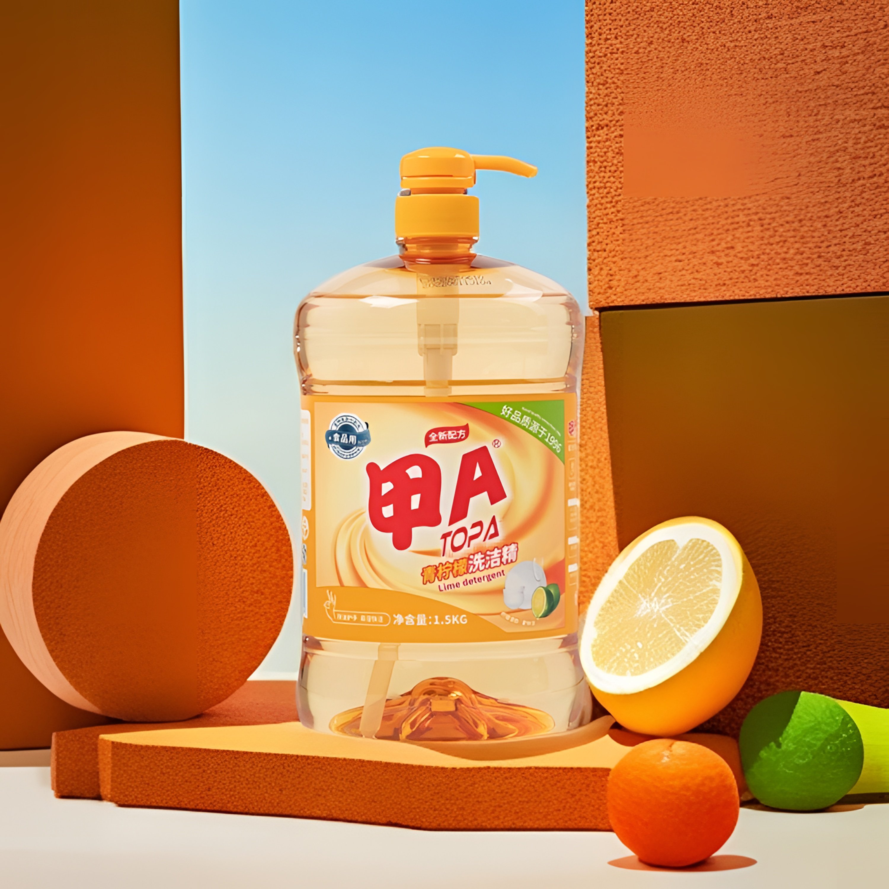 甲a 1.5kg*4瓶 青柠檬洗洁精家庭装食品级